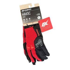 Giro Havoc Adult Gloves Large 4X Suede‎ Red & Black Cycling
